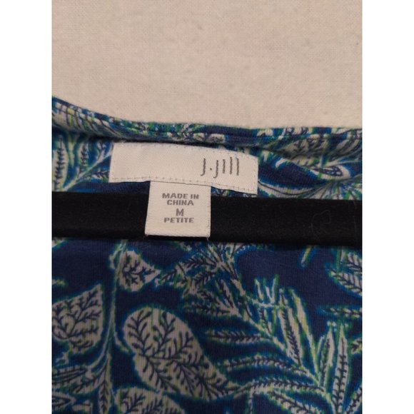 J. Jill Women's Petite Maxi Sundress Super Stretch Floral Tropical Blue/Green M - Picture 4 of 7